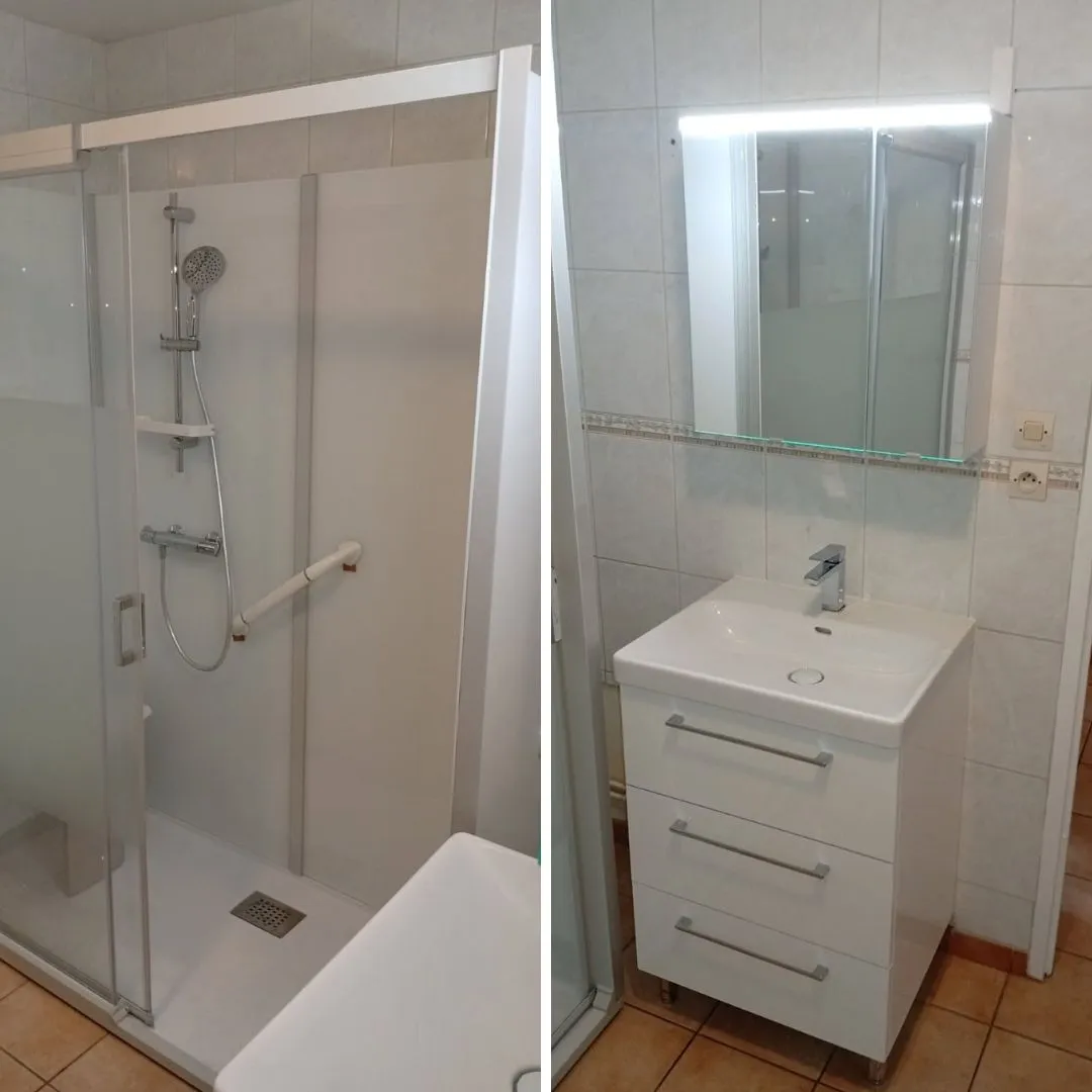 Création de salle de bains PMR