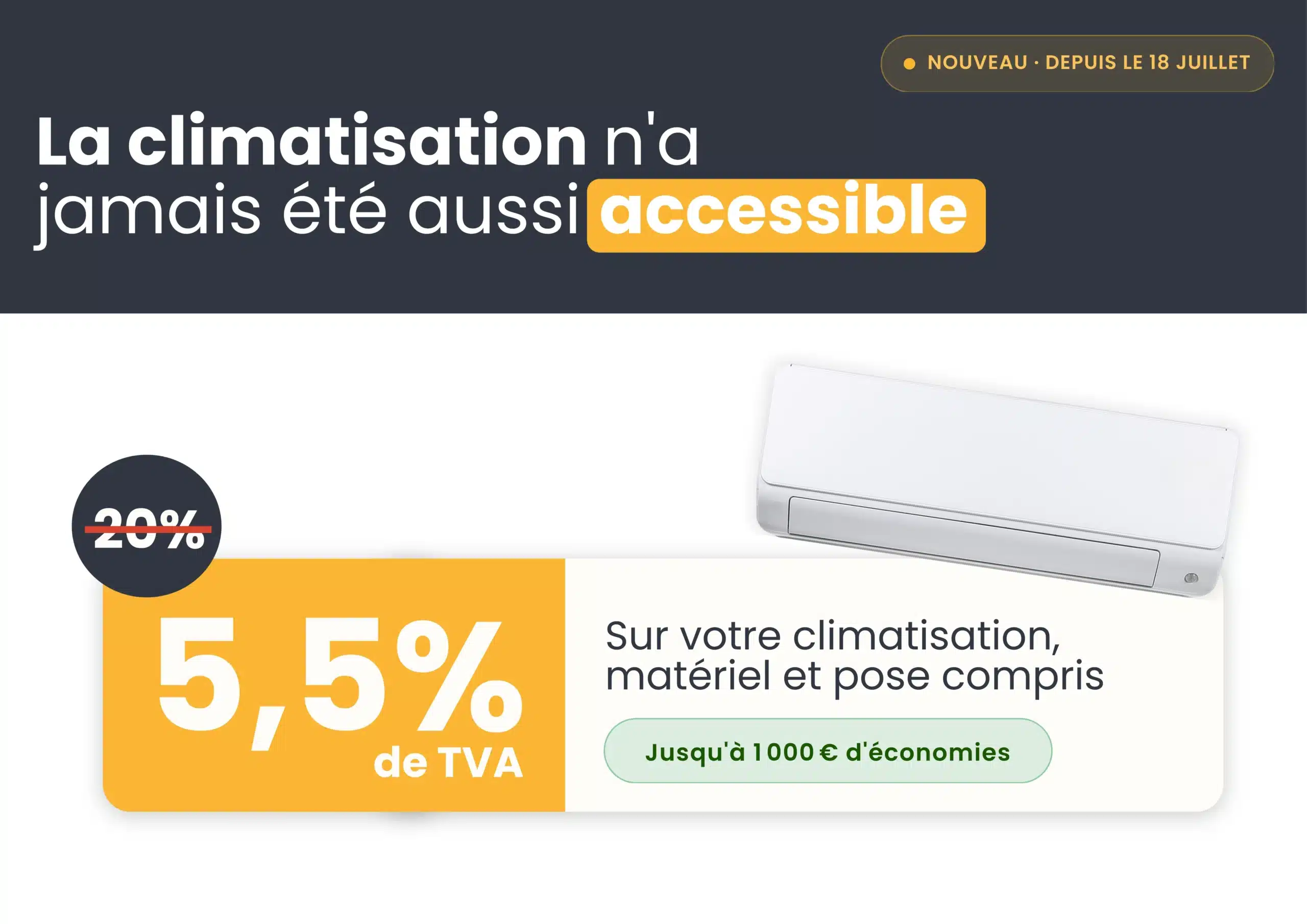 TVA 5,5 % sur la climatisation réversible : ce qui change depuis le 18 juillet 2026